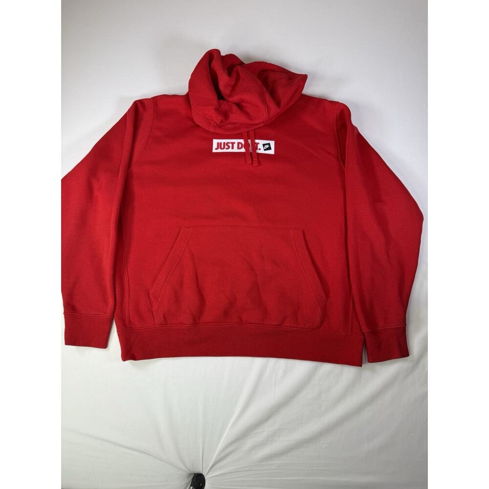 Nike Sportswear JDI Hoodie Jacket Mens Size Large Red Hooded Pullover Just Do It